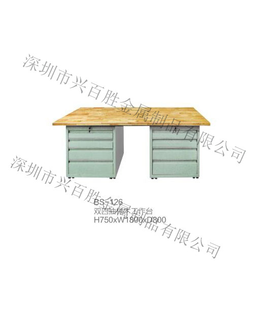 深圳钢制工具柜  厂家,BS-126 双四抽榉木(mù工作台