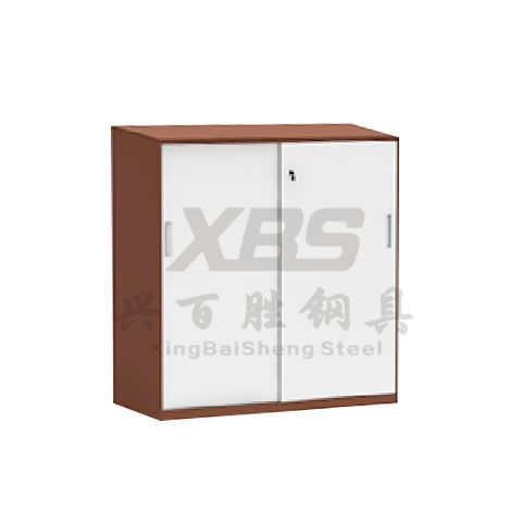 深圳钢制文(wén)件柜厂家,新(xīn)款 双色移门矮柜 